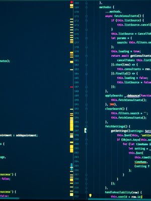 Java code of web page. Javascript programming concept. Software computer programming code. Frontend java code