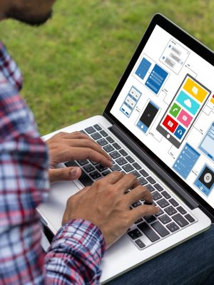 UX UI design process for modish mobile application and website . Creative prototype of wireframe for professional app developer .